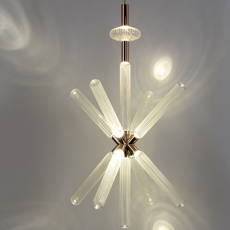 Modern Luxury LED Pendant Lights Snowflake Glass Lamps Designer Decoration Restaurant Bar Stair Lighting AC110-240V-27