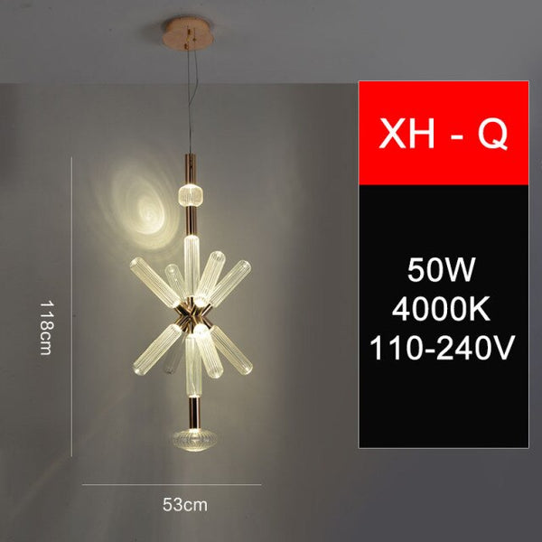 Modern Luxury LED Pendant Lights Snowflake Glass Lamps Designer Decoration Restaurant Bar Stair Lighting AC110-240V-20