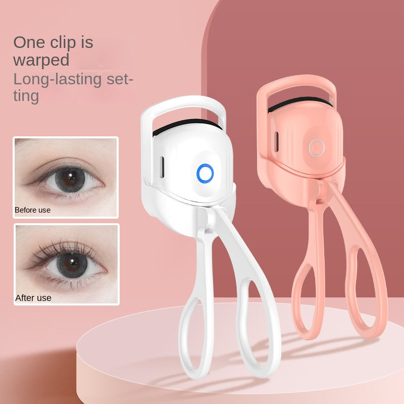 "Rechargeable Electric Heated Eyelash Curler - Achieve Long-Lasting, Beautifully Curled Lashes with Ease!"