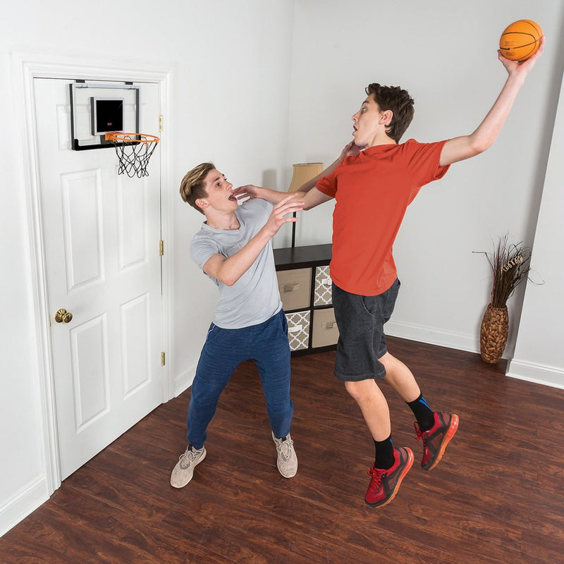 "Ultimate Indoor Slam Dunk Fun: Over-the-Door Foldable Mini Basketball Hoop!"