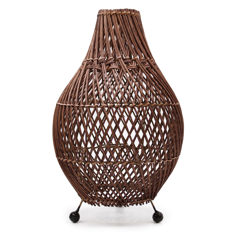 Rattan Table Lamps - Dark Brown-0