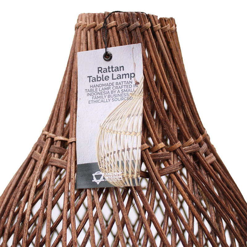 Rattan Table Lamps - Dark Brown-1