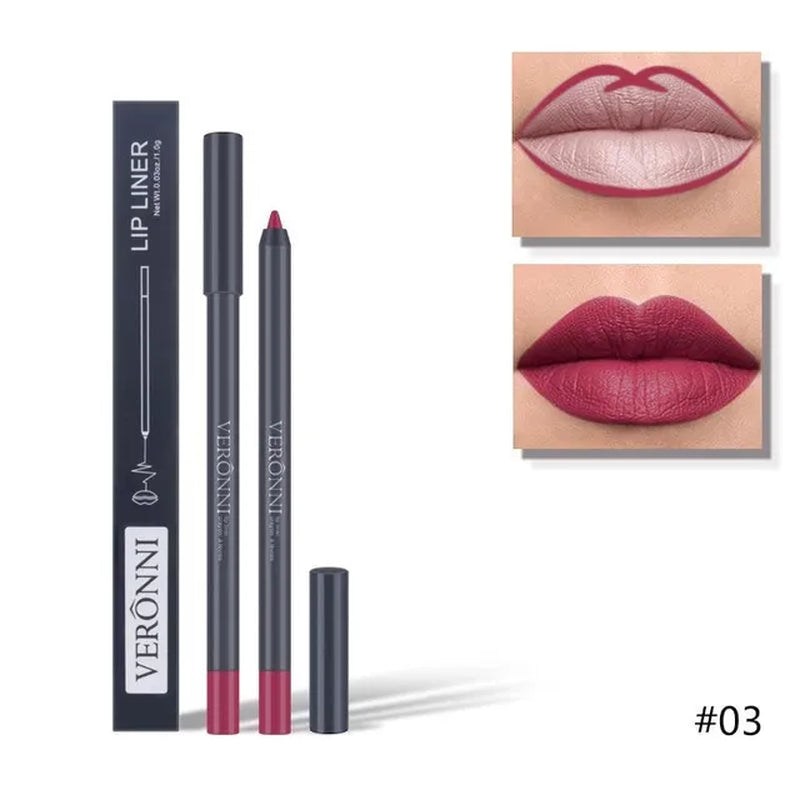 "2-in-1 Matte Pigment Lipstick and Lip Liner: Long-Lasting Waterproof Makeup Duo in Skin-Complementing Shade"