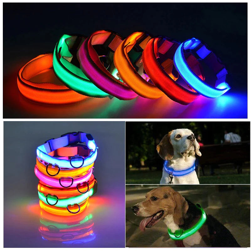 "Illuminate Your Pup's Nighttime Adventures with our Stylish and Waterproof LED Dog Collar - Ensuring Safety and Fashion!"