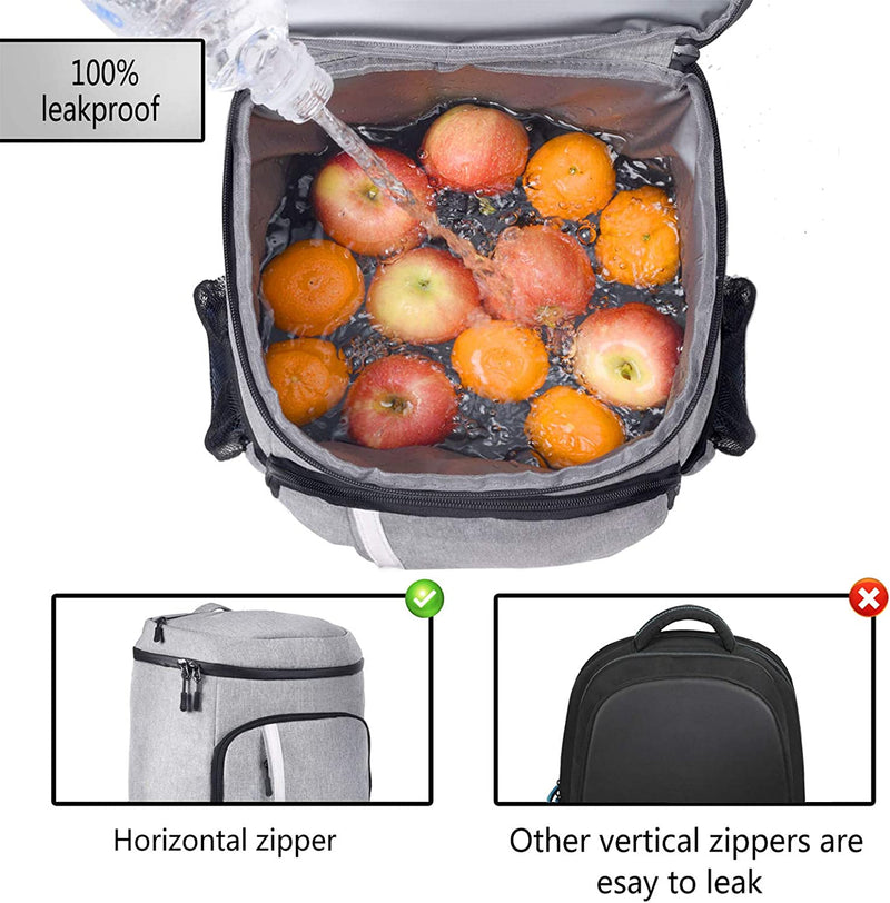 Leakproof Insulated Waterproof Backpack Cooler Bag - Ideal Lightweight Beach Cooler Backpack for Men and Women, Perfect for Work Lunches, Picnics, Camping, and Hiking - Holds 30 Cans