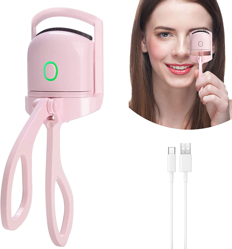 "Rechargeable Electric Heated Eyelash Curler - Achieve Long-Lasting, Beautifully Curled Lashes with Ease!"