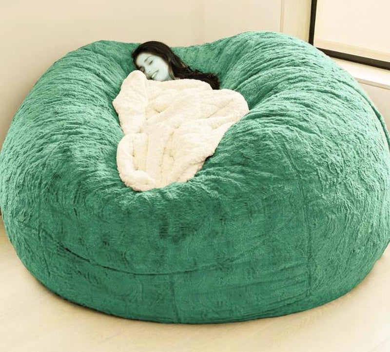 "Ultimate Comfort 150CM Extra Large Bean Bag Chair - Luxurious Furry Fur Cover, Easy to Clean, Perfect for Lounging and Relaxing"