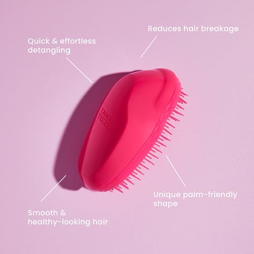 Tangle Teezer | The Original Detangling Hairbrush | Perfect for Wet & Dry Hair | Two-Tiered Teeth & Palm-Friendly Design | For Glossy, Frizz-Free Locks | Morello Cherry & Violet