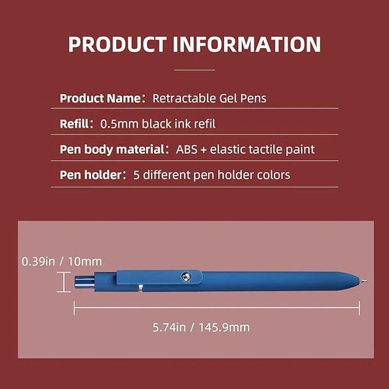 "5-Piece Fine Point Gel Pens Set - Smooth Writing, High-End Design for Journaling and Note Taking - Perfect Office and School Supplies Gift (Morandi Collection)"