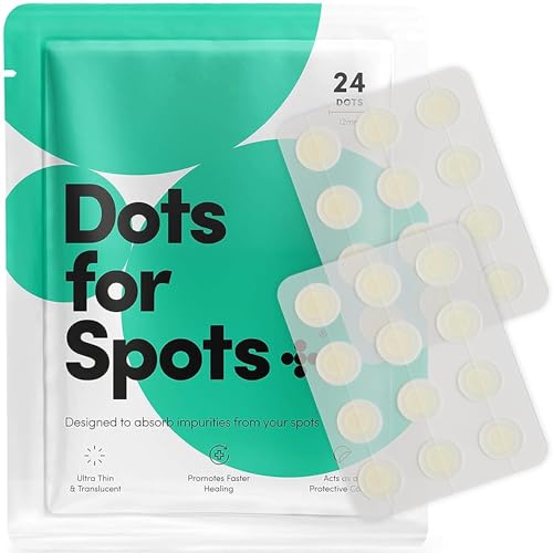 Dots for Spots Acne Patches - Pack of 24 Translucent Hydrocolloid Pimple Patch Spot Treatment Stickers for Face and Body - Fast-Acting, Vegan & Cruelty Free Skin Care