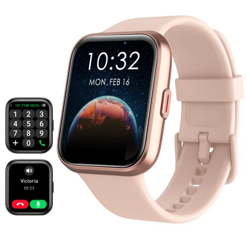 Smart Watch for Women(Answer/Make Call), Alexa Built-in 1.8" Touch Screen Fitness Watch with SpO2 Heart Rate Sleep Monitor, 100 Sports IP68 Waterproof Step Counter Ladies Smartwatch for iPhone Android