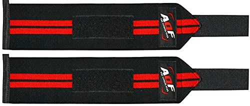 AQF Power Weight Lifting Wrist Wraps Supports Gym Training Fist Straps - Sold as Pair & One Size Fits All