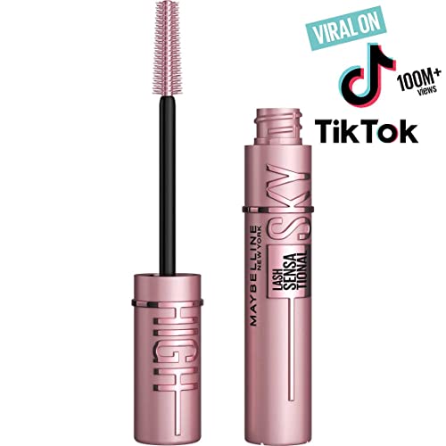 Maybelline New York Lash Sensational Sky High Mascara, Volumising & Lengthening Mascara, Washable Flake-Free Formula Infused with Bamboo Extract & Fibres, 7.2 ml, Shade: 01, Black