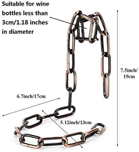 TBWHL Novelty Magic Wine Bottle Holder Floating Steel Link Chain Wine Bottle Rack/Holder - Holds Bottles in The Air (Brown)