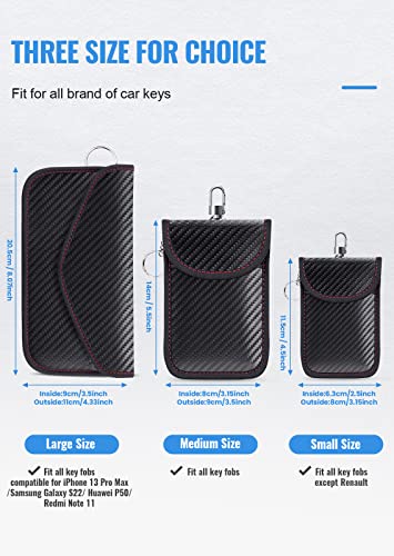 Faraday Pouch for car Keys,Faraday Bag | Car Key Signal Blocking Pouch | Keyless Entry Car Keys Case | RFID Blocker Bag for Car Security | Anti-theft Remote Entry Keyless Protect,Pack of 2