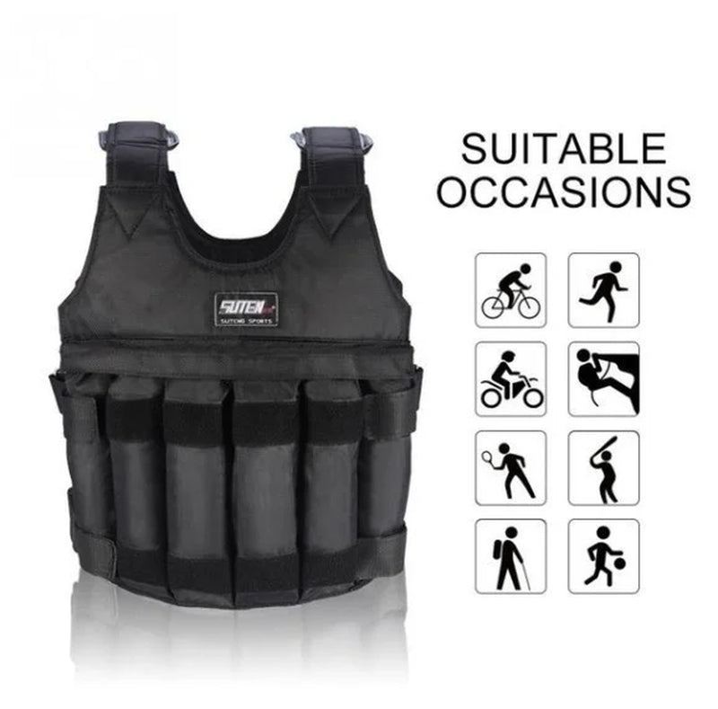 "Maximize Your Workout with our Adjustable Weighted Vest for Men - Boost Intensity and Build Strength with 20-100lbs of Resistance!"