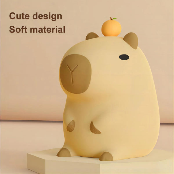 "Adorable Cartoon Capybara Night Light: Rechargeable, Dimmable, Perfect for Children's Room Decor!"