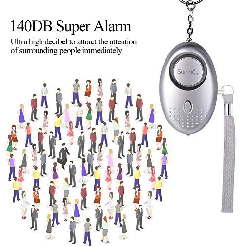 SUNMAY Personal Alarm, 5 Packs 140DB Personal Security Alarm with LED Light, Self-Defense Emergency Alarm for Women, Kids, Elder, Nightshifts