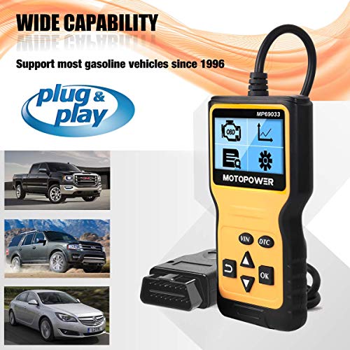 MOTOPOWER MP69033 OBD2 Scanner Universal Car Engine Fault Code Reader, CAN Diagnostic Scan Tool for All OBD II Protocol Cars