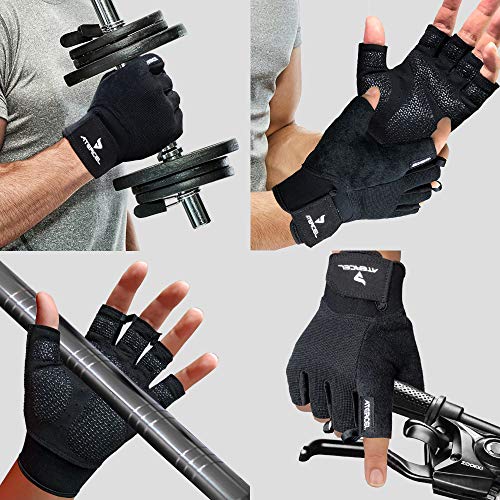 ATERCEL Weight Lifting Gloves, Gym Gloves for Crossfit, Workout, Exercise Cycling, Training, Breathable and Snug fit, for Men and Women