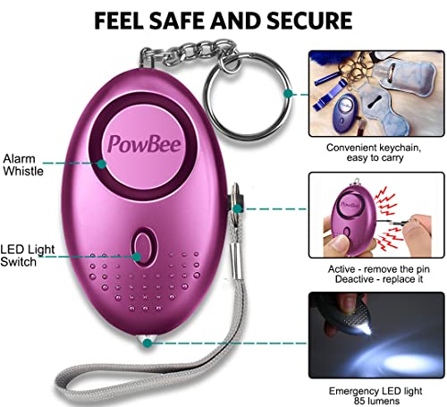 Personal Alarms For Women - 3 Pack Reusable Police Approved 150DB LOUD Security Alarms Keychain with LED Light, Small Personal Safety Alarm for Women Girls Kids and Elderly