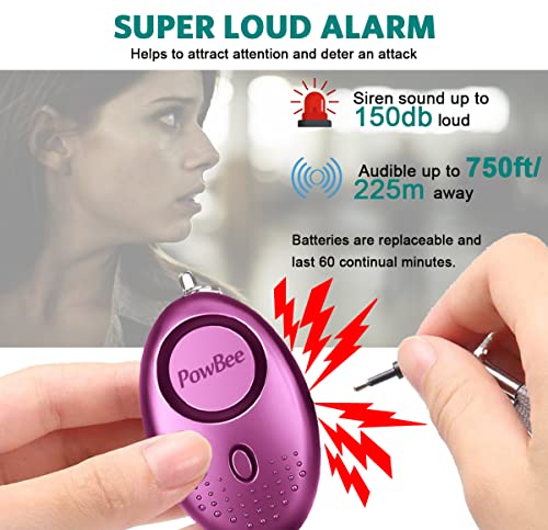 Personal Alarms For Women - 3 Pack Reusable Police Approved 150DB LOUD Security Alarms Keychain with LED Light, Small Personal Safety Alarm for Women Girls Kids and Elderly