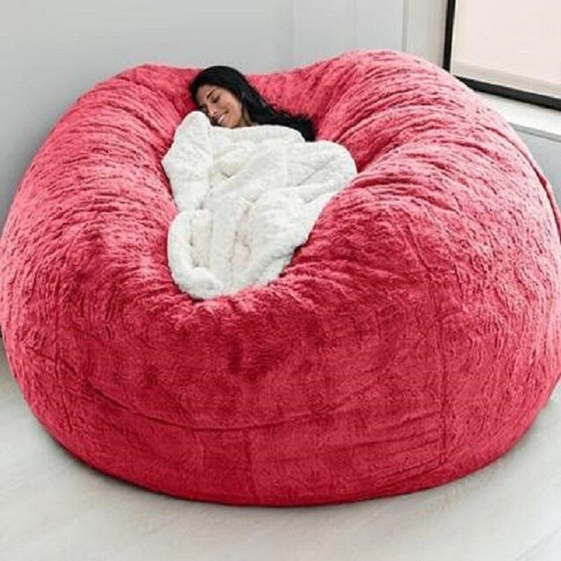 "Ultimate Comfort 150CM Extra Large Bean Bag Chair - Luxurious Furry Fur Cover, Easy to Clean, Perfect for Lounging and Relaxing"