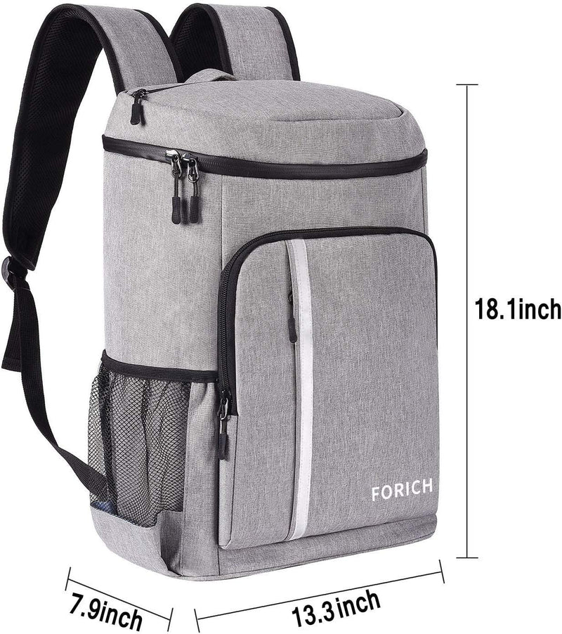 Leakproof Insulated Waterproof Backpack Cooler Bag - Ideal Lightweight Beach Cooler Backpack for Men and Women, Perfect for Work Lunches, Picnics, Camping, and Hiking - Holds 30 Cans