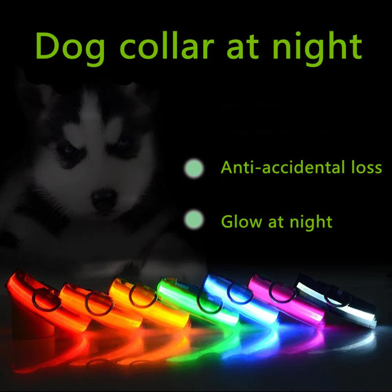 "Illuminate Your Pup's Nighttime Adventures with our Stylish and Waterproof LED Dog Collar - Ensuring Safety and Fashion!"