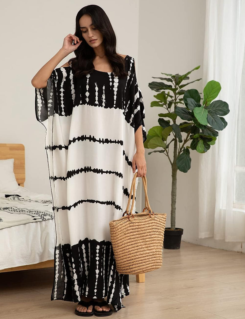 "Stylish Cold Shoulder Caftans: The Perfect Swimsuit Cover Up for Beach and Pool"