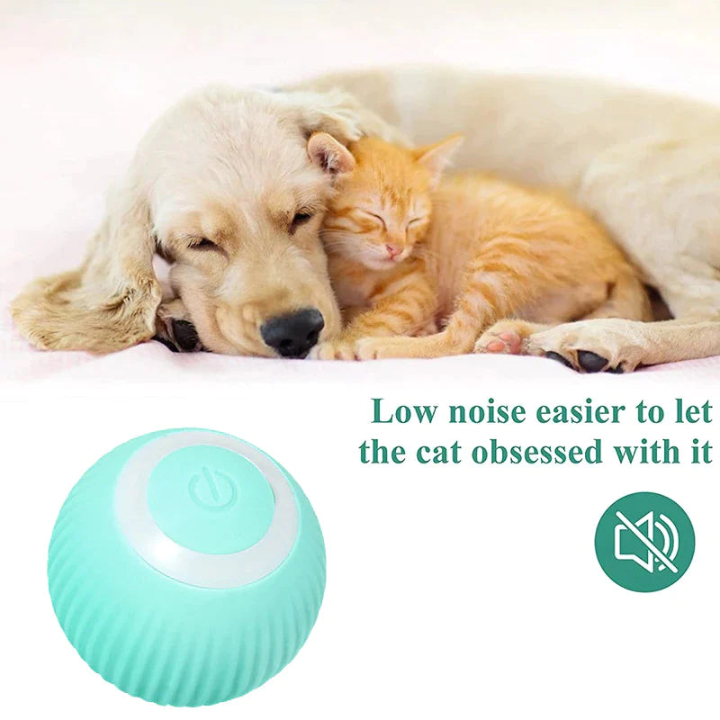 "Interactive Smart Puppy Ball Toy - Fun and Engaging Auto-Rolling Game for Cats and Small Dogs - Keep Your Pet Entertained with Self-Moving Action - Must-Have Pet Accessory!"