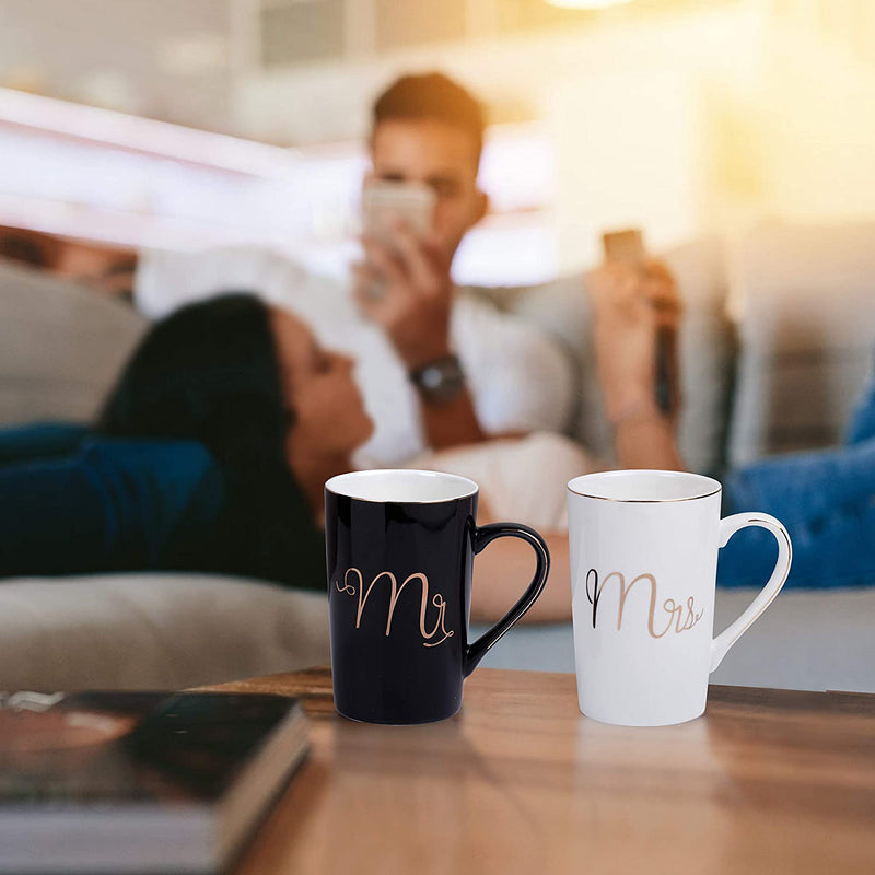 "Lovebirds' Coffee Mug Set - Perfect Wedding Gift for the Newlyweds - Cherished Keepsake for Mr and Mrs - Ideal Anniversary and Engagement Present - Celebrate Love on Valentine's Day!"