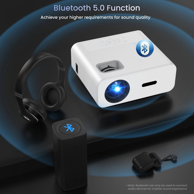 "Ultimate Home Theater Experience: 4K WiFi Bluetooth Projector with 12000LM Brightness, Portable Mini Projector for Outdoor Movies, 1080P Support, and Incredible 5G/2.4G Connectivity"