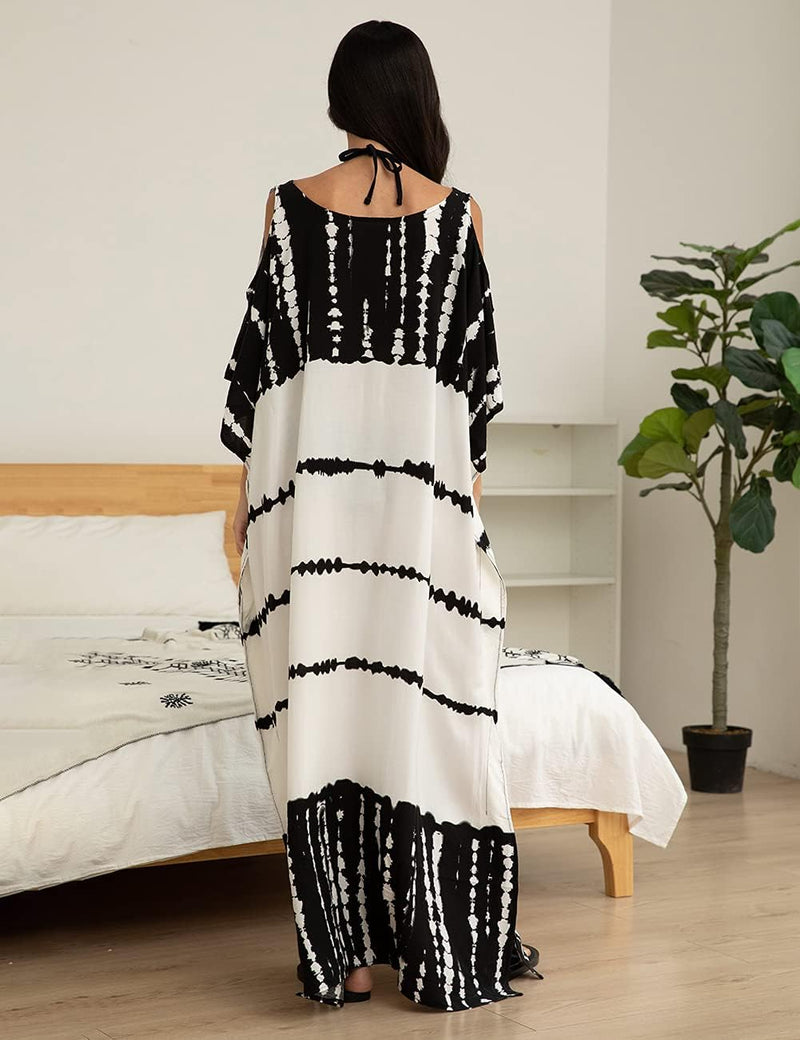 "Stylish Cold Shoulder Caftans: The Perfect Swimsuit Cover Up for Beach and Pool"