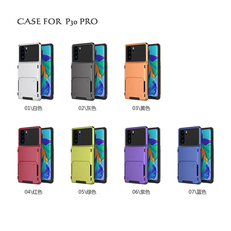 For  P40 P40 Pro P20 Pro Lite Case Flip Card Slots Business Armor Case for  P30 P30Pro Cover for Psmart 2019 Covers