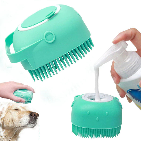 "Ultimate Pet Spa Experience: Luxurious Shampoo Massager Brush for Dogs and Cats - Gently Groom, Massage, and Cleanse with Soft Silicone Bristles"