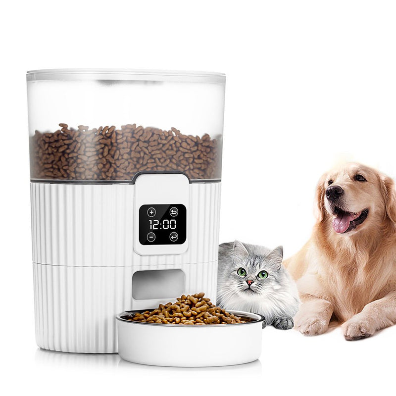 "Smart Pet Feeder: 3.5L Auto Dry Food Dispenser with Dual Power, Easily Set 1-4 Meals Daily for Cats and Dogs"