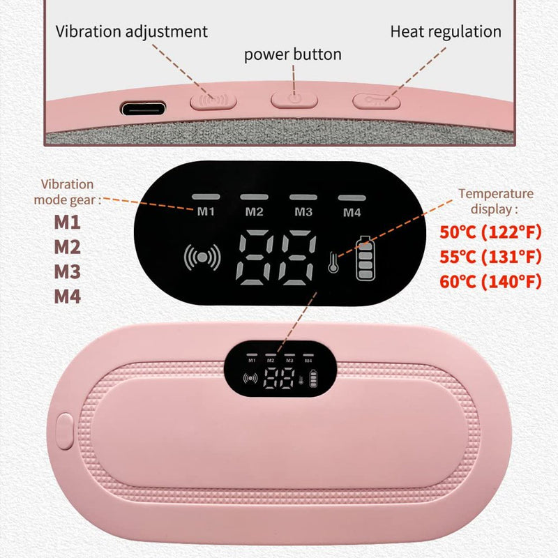 Portable Cordless Heating Pad for Menstrual Cramp Relief - Pink