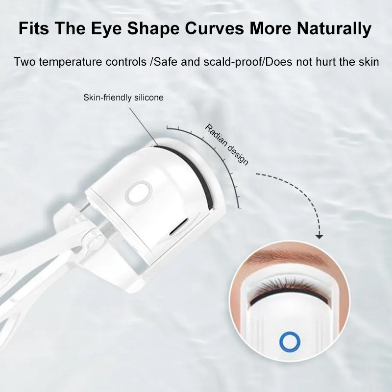 "Rechargeable Electric Heated Eyelash Curler - Achieve Long-Lasting, Beautifully Curled Lashes with Ease!"