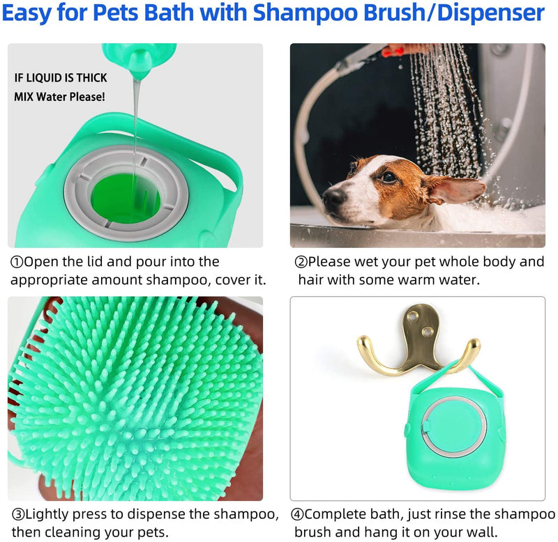 "Ultimate Pet Spa Experience: Luxurious Shampoo Massager Brush for Dogs and Cats - Gently Groom, Massage, and Cleanse with Soft Silicone Bristles"