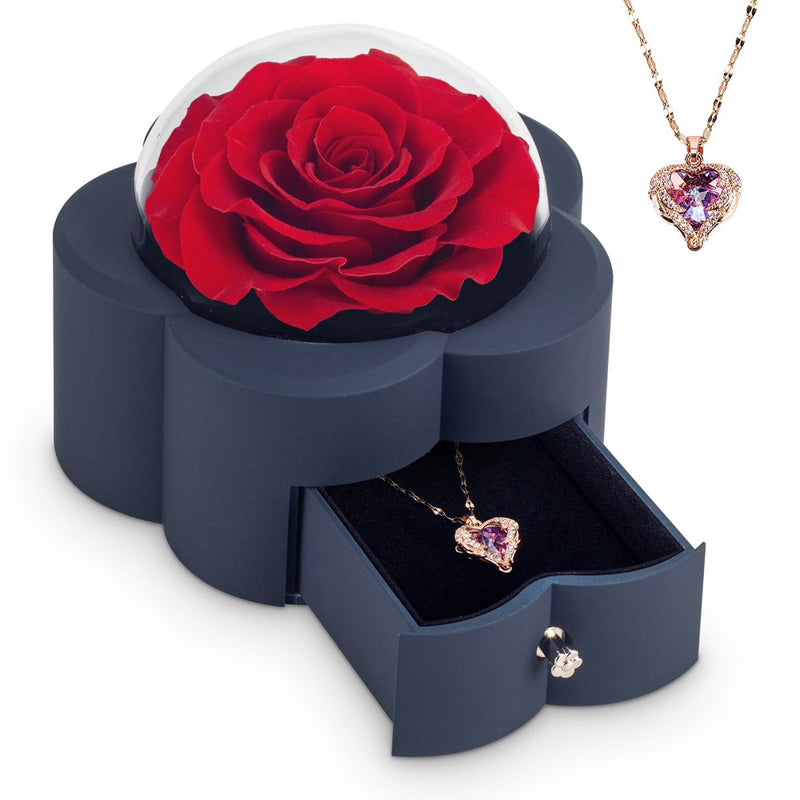 Luxurious Eternal Rose Necklace Gift Box - Perfect for Mother's Day, Valentine's Day, Anniversary, and More!