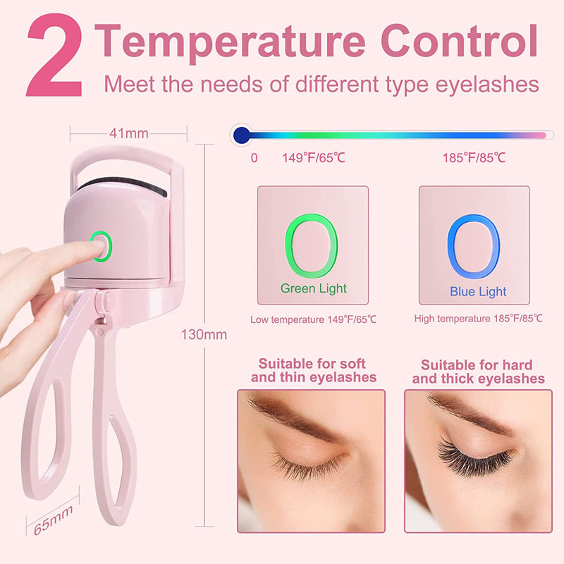 "Rechargeable Electric Heated Eyelash Curler - Achieve Long-Lasting, Beautifully Curled Lashes with Ease!"