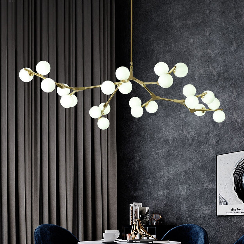 Nordic Milkly Glass Ball Pendant Lights Post-Modern Chandelier LED Pendant Lamps Designer Indoor Hanglamp Decoration Lighting-0